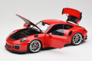 Porsche 911 991 GT3 RS Guards Rdeč Srebrna Platišča AUTOart 1:18 78165 Kovina – slika 2 od 8