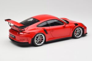 Porsche 911 991 GT3 RS Guards Rdeč Srebrna Platišča AUTOart 1:18 78165 Kovina – slika 3 od 8
