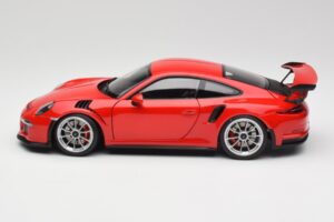 Porsche 911 991 GT3 RS Guards Rdeč Srebrna Platišča AUTOart 1:18 78165 Kovina – slika 4 od 8