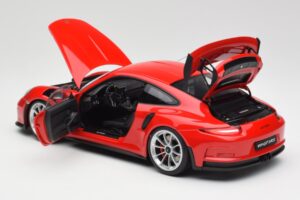 Porsche 911 991 GT3 RS Guards Rdeč Srebrna Platišča AUTOart 1:18 78165 Kovina – slika 5 od 8