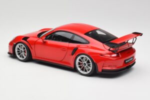 Porsche 911 991 GT3 RS Guards Rdeč Srebrna Platišča AUTOart 1:18 78165 Kovina – slika 7 od 8
