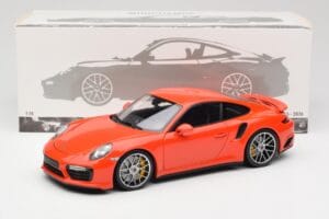 Porsche 911 991 Turbo S Lava Orange Minichamps 1:18 110067120 Kovina – slika 8 od 8