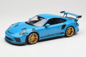 Porsche 911 991.2 GT3 RS Moder z Zlatimi Platišči Minichamps 1:18 155068222 Kovina