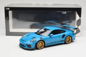 Porsche 911 991.2 GT3 RS Moder z Zlatimi Platišči Minichamps 1:18 155068222 Kovina – slika 6 od 6
