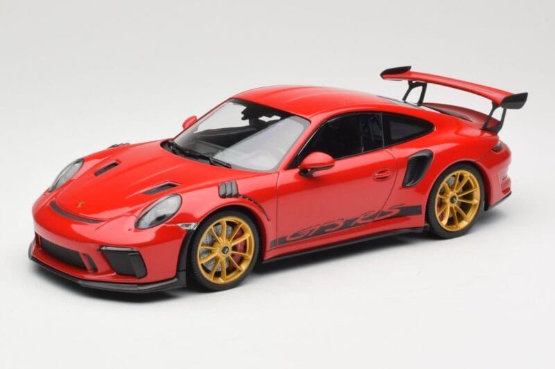 Porsche 911 991.2 GT3 RS Rdeč z Zlatimi Platišči Minichamps 1:18 155068220 Kovina