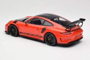 Porsche 911 991.2 GT3 RS Weissach Package Lava Orange Wording Črna Magnezijeva Platišča Minichamps 1:18 153068226 Kovina – slika 5 od 6