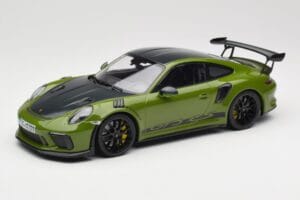 Porsche 911 991.2 GT3 RS Weissach Package Lizard Green Wording & Črna Magnezijeva Platišča Minichamps 1:18 155068232 Kovina