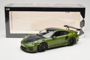 Porsche 911 991.2 GT3 RS Weissach Package Lizard Green Wording & Črna Magnezijeva Platišča Minichamps 1:18 155068232 Kovina – slika 6 od 6