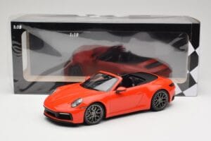 Porsche 911 992 Carrera 4S Kabriolet Oranžen Minichamps 1:18 155067334 Kovina – slika 6 od 6