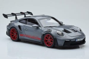 Porsche 911 992 GT3 RS Arctic Siv Pyro Rdeč Norev 1:18 187350 Kovina – slika 6 od 8