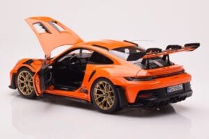 Porsche 911 992 GT3 RS Gulf Oranžen Norev 1:18 187360 Kovina – slika 5 od 8