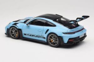 Porsche 911 992 GT3 RS Weissach Pack Gulf Blue Norev 1:18 187367 Kovina – slika 7 od 8