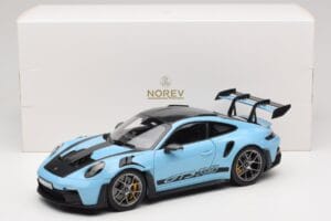 Porsche 911 992 GT3 RS Weissach Pack Gulf Blue Norev 1:18 187367 Kovina – slika 8 od 8