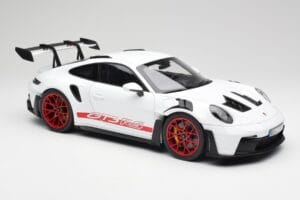 Porsche 911 992 GT3 RS Bel & Pyro Rdeč Norev 1:12 127530 Kovina – slika 4 od 6