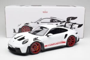 Porsche 911 992 GT3 RS Bel & Pyro Rdeč Norev 1:12 127530 Kovina – slika 6 od 6