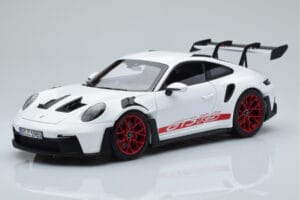 Porsche 911 992 GT3 RS Bel Pyro Rdeč Norev 1:18 187352 Kovina