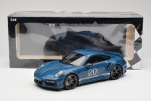Porsche 911 992 Turbo S Sport Design Package Gentian Blue Metallic Minichamps 1:18 155069170 Kovina – slika 6 od 6