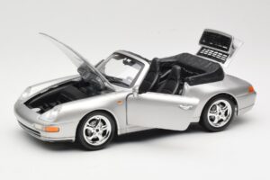 Porsche 911 993 Carrera Kabriolet Srebrna Bburago 1:18 18-12039 Kovina – slika 2 od 8