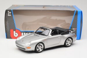 Porsche 911 993 Carrera Kabriolet Srebrna Bburago 1:18 18-12039 Kovina – slika 8 od 8