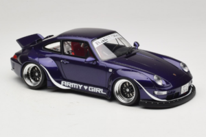 Porsche 911 993 RWB Army Girl Vijolična GT Spirit 1:18 GT562 Smola – slika 4 od 6