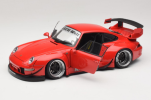 Porsche 911 993 RWB Rdeč Gun Grey Wheels AUTOart 1:18 78153 Kompozit – slika 2 od 8