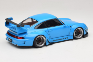 Porsche 911 993 RWB Nebeško Modra Gun Grey Wheels AUTOart 1:18 78152 Kompozit – slika 3 od 8