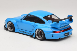 Porsche 911 993 RWB Nebeško Modra Gun Grey Wheels AUTOart 1:18 78152 Kompozit – slika 7 od 8