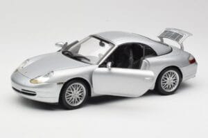 Porsche 911 996 Carrera Kabriolet Srebrna Hot Wheels 1:18 213595 Kovina – slika 2 od 8