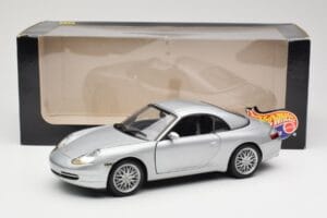 Porsche 911 996 Carrera Kabriolet Srebrna Hot Wheels 1:18 213595 Kovina – slika 8 od 8