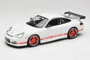 Porsche 911 996 GT3 RS Bela Rdeča Črta Minichamps 1:18 155062020 Kovina