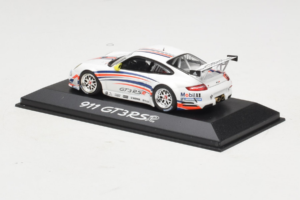 Porsche 911 997 GT3 RSR Bela z Modrimi in Oranžnimi Progami 2007 Minichamps 1:43 WAP02000618 Kovina – slika 3 od 4