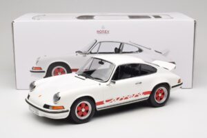 Porsche 911 Carrera RS 2.7 Grand Prix White With Red Norev 1:12 127514 Kovina – slika 6 od 6