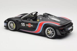 Porsche 918 Spyder Weissach Package Matt Black With Martini Stripes Minichamps 1:18 110062445 Kovina – slika 7 od 8