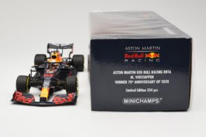 Red Bull Racing RB16 #33 M. Verstappen Winner 70th Anniversary GP 2020 Minichamps 1:18 110200533 Kovina – slika 6 od 6