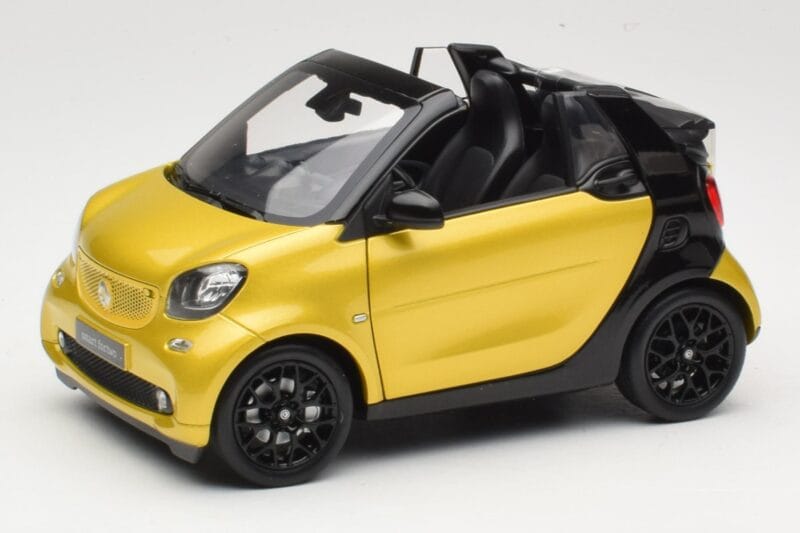 Smart Fortwo 453 Kabriolet Črn In Rumen Norev 1:18 B66960289 Kovina