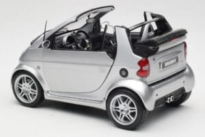 Smart Fortwo W450 Brabus Cabrio Srebrn Prodajalčeva Izdaja Kyosho 1:18 0017769V001C05Q00 Kovina – slika 7 od 8