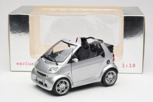 Smart Fortwo W450 Brabus Cabrio Srebrn Prodajalčeva Izdaja Kyosho 1:18 0017769V001C05Q00 Kovina – slika 8 od 8