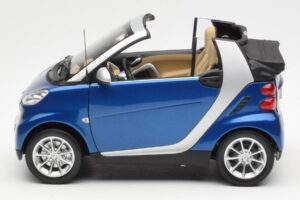 Smart Fortwo W451 Kabriolet Modra Srebrna Minichamps 1:18 Q0022565V001C80Q00 Kovina – slika 4 od 8