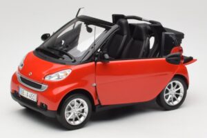 Smart Fortwo W451 Kabriolet Rdeč Črn Minichamps 1:18 150036333 Kovina – slika 2 od 8