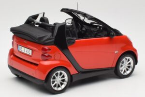 Smart Fortwo W451 Kabriolet Rdeč Črn Minichamps 1:18 150036333 Kovina – slika 3 od 8