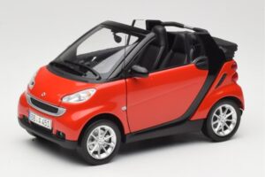 Smart Fortwo W451 Kabriolet Rdeč Črn Minichamps 1:18 150036333 Kovina
