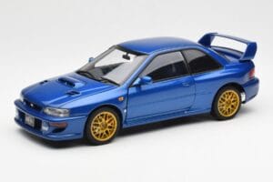 Subaru Impreza 22B Upgraded Version Modra Z Zlatimi Platišči AUTOart 1:18 78602 Kovina