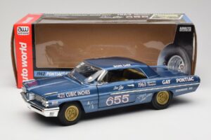 Pontiac Catalina Super Duty Super Stock #655 Modra 1962 Auto World 1:18 AW201/06 Kovina – slika 8 od 8
