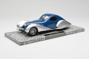 Talbot-Lago T150 C-SS Coupe Moder Srebrn Minichamps 1:18 107117122 Smola
