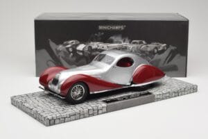 Talbot-Lago T150 C-SS Coupe Srebrn Rdeč Minichamps 1:18 107117121 Smola – slika 6 od 6