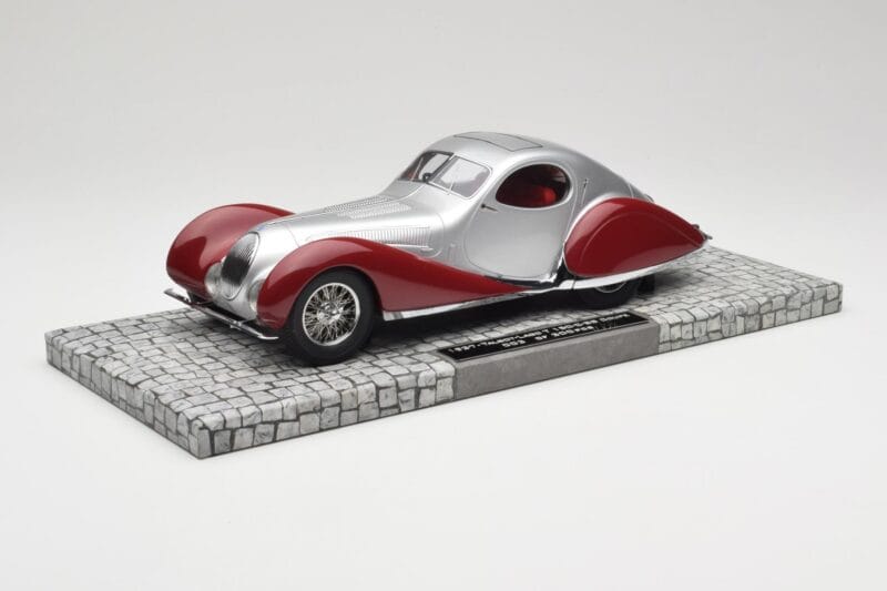 Talbot-Lago T150 C-SS Coupe Srebrn Rdeč Minichamps 1:18 107117121 Smola