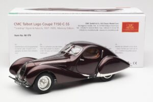Talbot-Lago T150 C-SS Figoni & Falaschi Teardrop Temno Bordeaux Metalik CMC 1:18 M-179 Kovina – slika 2 od 6