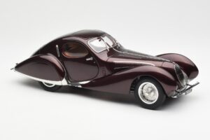 Talbot-Lago T150 C-SS Figoni & Falaschi Teardrop Temno Bordeaux Metalik CMC 1:18 M-179 Kovina – slika 6 od 6