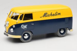 Volkswagen T1 Combi Michelin Črn & Rumen Solido 1:18 9406 Kovina