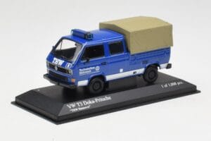 Volkswagen T3 Double Cab Flatbed THW Hannover Minichamps 1:43 400055290 Kovina – slika 2 od 4